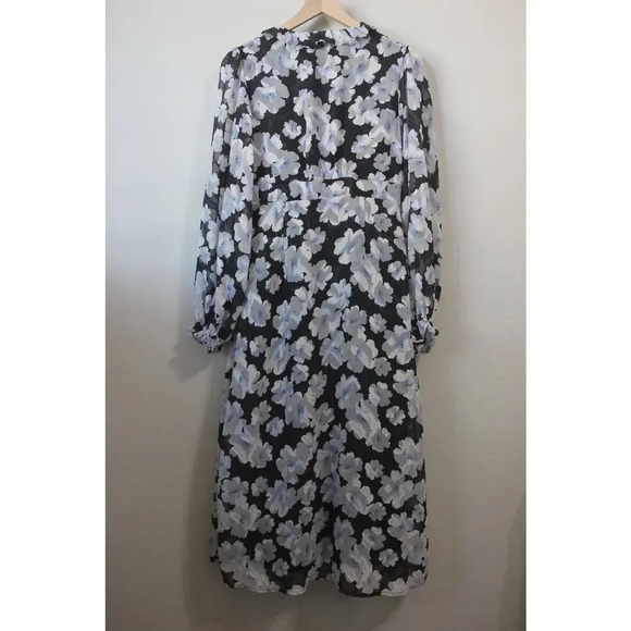 NWOT Teagan Floral Print V-Neck Long Ruffle Sleeve Midi Dress En Saison M - Picture 5 of 11